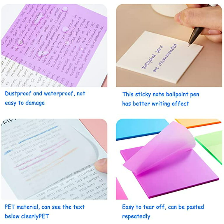 Purple Transparent Sticky Note Pads