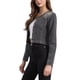 thumbnail image 4 of Chaquetas de mezclilla para mujer INSPIRE CHIC sin cuello, de manga larga, con botones, cortas, en color gris, 4 of 6