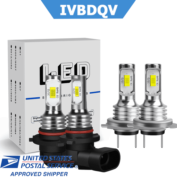 For Lexus ES300 1997-2003 9005 High Beam + H7 Low Beam LED Headlight Bulbs 4Pcs White