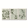 thumbnail image 3 of Abstract Sage Green Flower Art Print Set of 3, Green Vintage abstract Minimalist Flower Posters, Mid Century Wall Art, Japandi Wall Decor, Boho Print, No Frame, 3 of 4