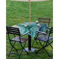 thumbnail image 4 of Fsddascl Teal Marble Outdoor Tablecloth - 54x54 Inch Square Dining Table Cover, Impressionist Ink Painted Abstract Waterproof Outdoor Table Cloth with Umbrella Hole & Zipper for Picnic/Patio/Party, 4 of 7
