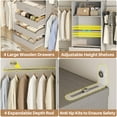 thumbnail image 3 of Homieasy 4-9 Ft Adjustable Wooden Closet Organizer System with 4 Drawers, 4 Hanging Rods & Shelving Towers - Heavy Duty Walk-in Wardrobe Rack, Space-Saving Design, Easy Assembly,Gray, 3 of 8