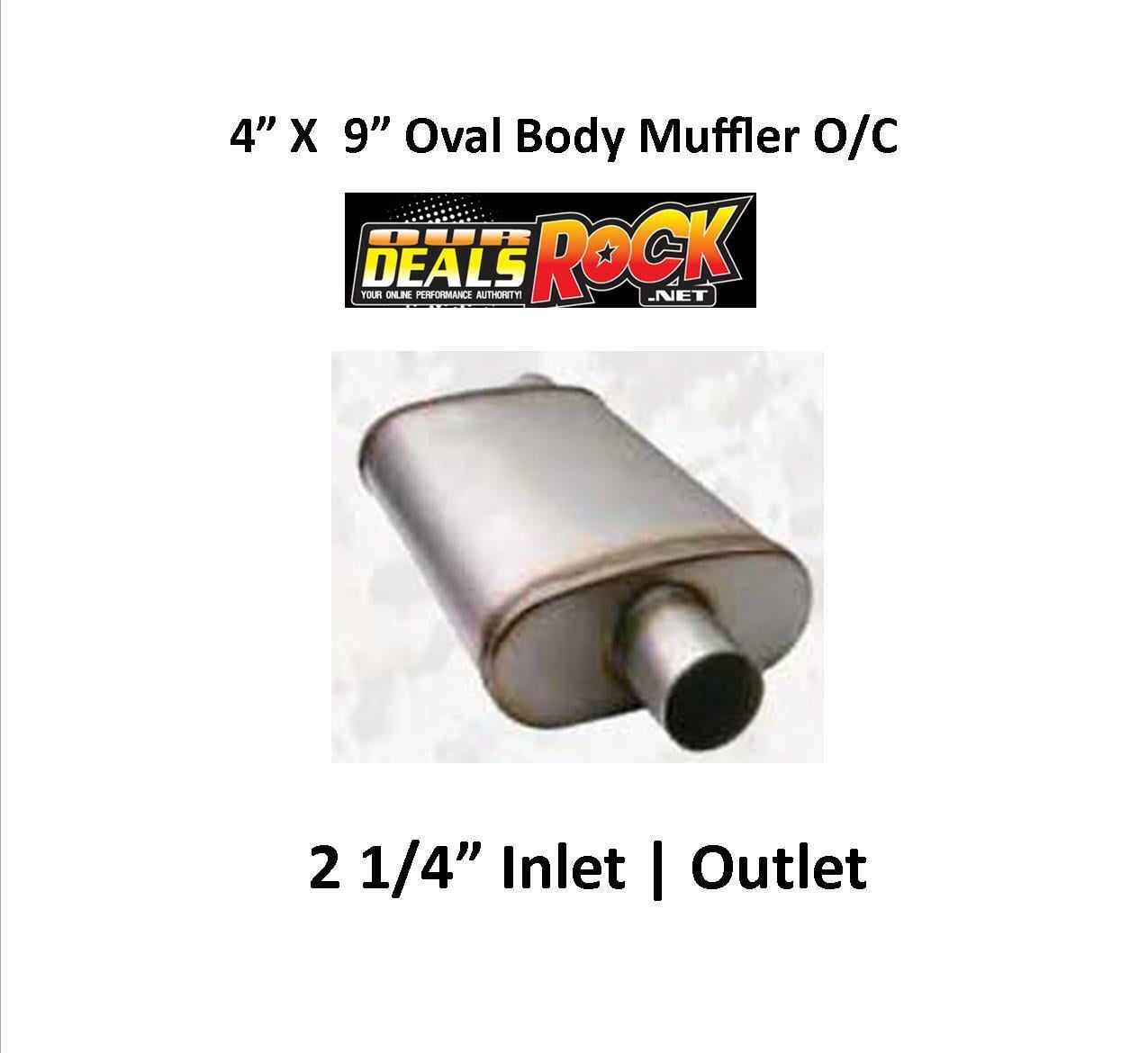 Performance Exhaust Stainless Muffler 2 1/4" In | Out 4" X 9" Oval Body