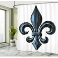 thumbnail image 5 of Ambesonne Fleur De Lis Shower Curtain, Antique Sign Symbol, 69"Wx84"L, Pale Azure Blue Black, 5 of 5