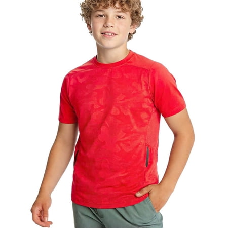 DJDLJWCJ Boys Athletic Shirts Crewneck Relaxed Fit Summer Tee Boys Casual T Shirts Short Sleeve Outdoor Sports Red 5-6T