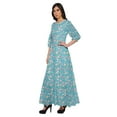 thumbnail image 2 of Moomaya Robe Longue Évasée Imprimée pour Femmes Manches 3/4 Col Rond Tenue Décontractée, 2 of 3
