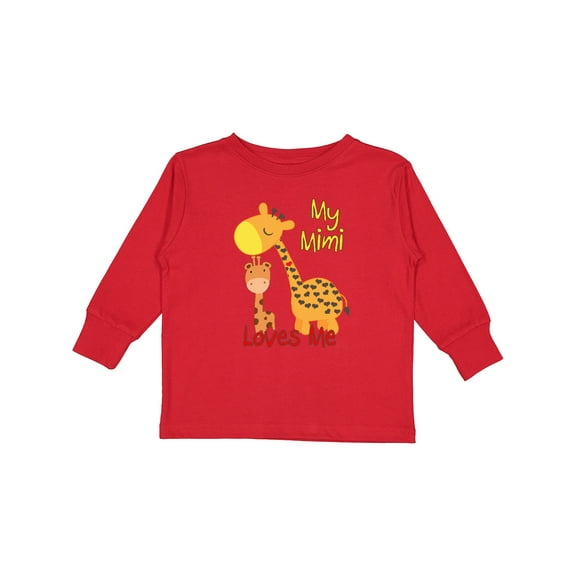 Inktastic My Mimi Loves Me Giraffe Boys or Girls Long Sleeve Toddler T-Shirt