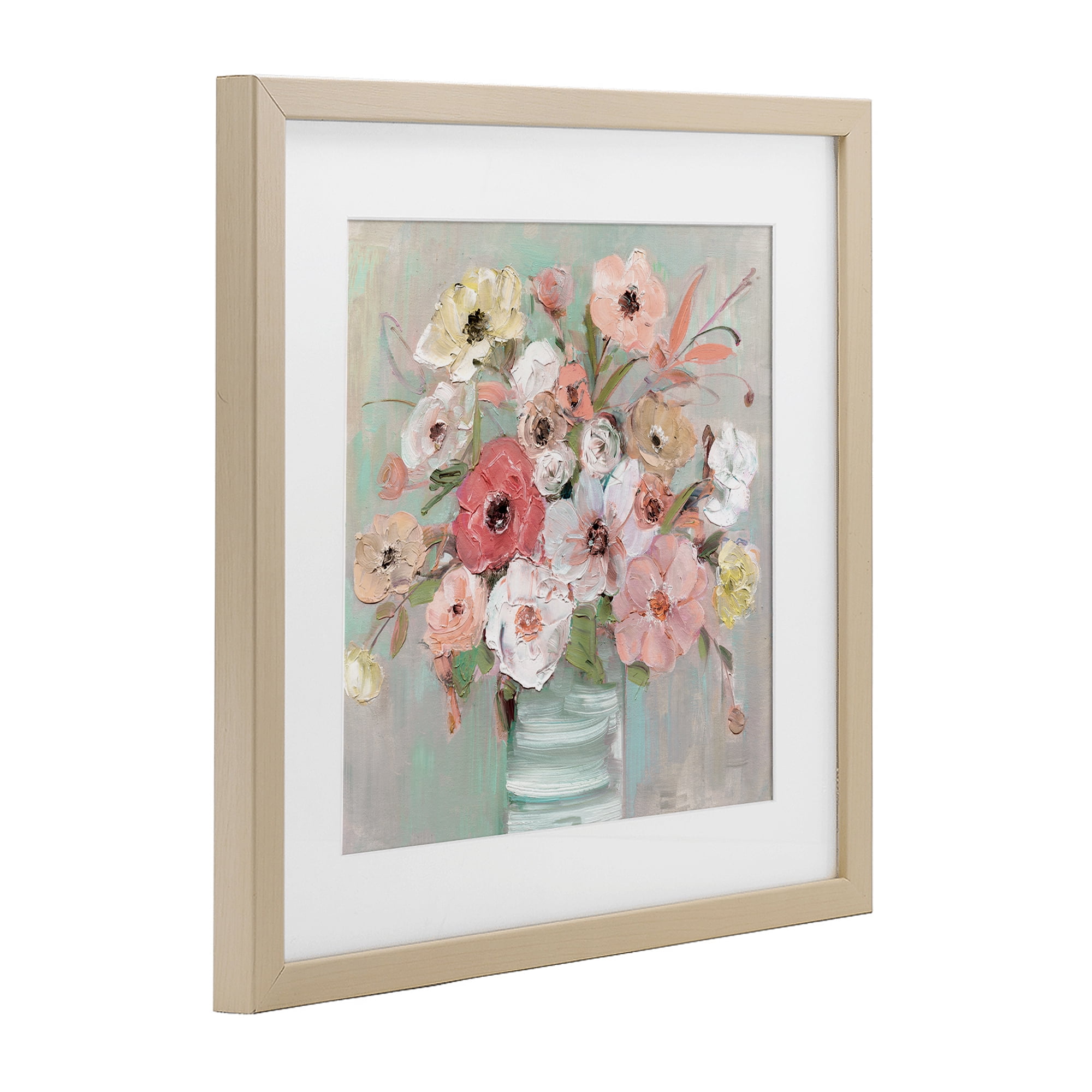 Stupell Industries Pastel Garden Peony Bouquet Birch Framed Print Under Glass, design by Sally Swatland