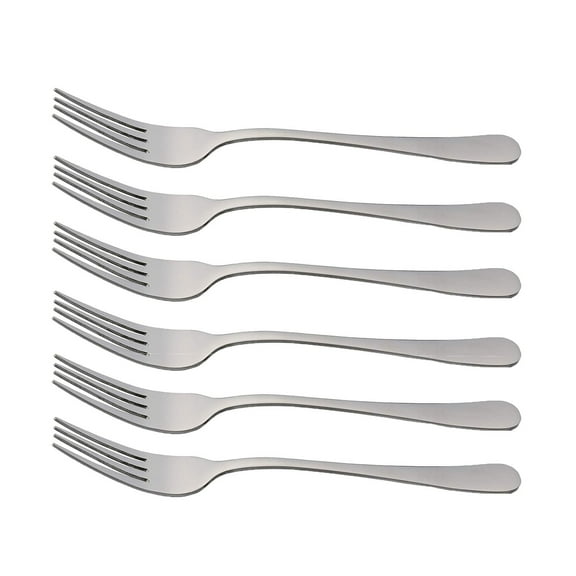 Stainless Steel Dinner Forks Set of 6, Heavy Duty Flatware, Mirror Polished, Rust Resistant, Dishwasher Safe Utensils for Home Kitchen Restaurant