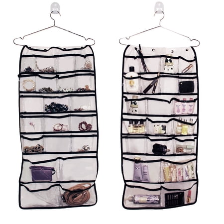Decor Hut Hanging Jewelry Organizer with Double Sided Pockets 35 Inches Long 17 inches Wide