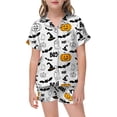 thumbnail image 2 of Outfit Sets for Girls Halloween Elements Graphic Print Short Sleeve Shirt Shorts 2 Piece Outfits Size 2-3Y, 2 of 4