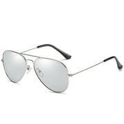 A pair of toad glasses Sunglasses polarized for driving/fishing (Silver Frame White Mercury C4)