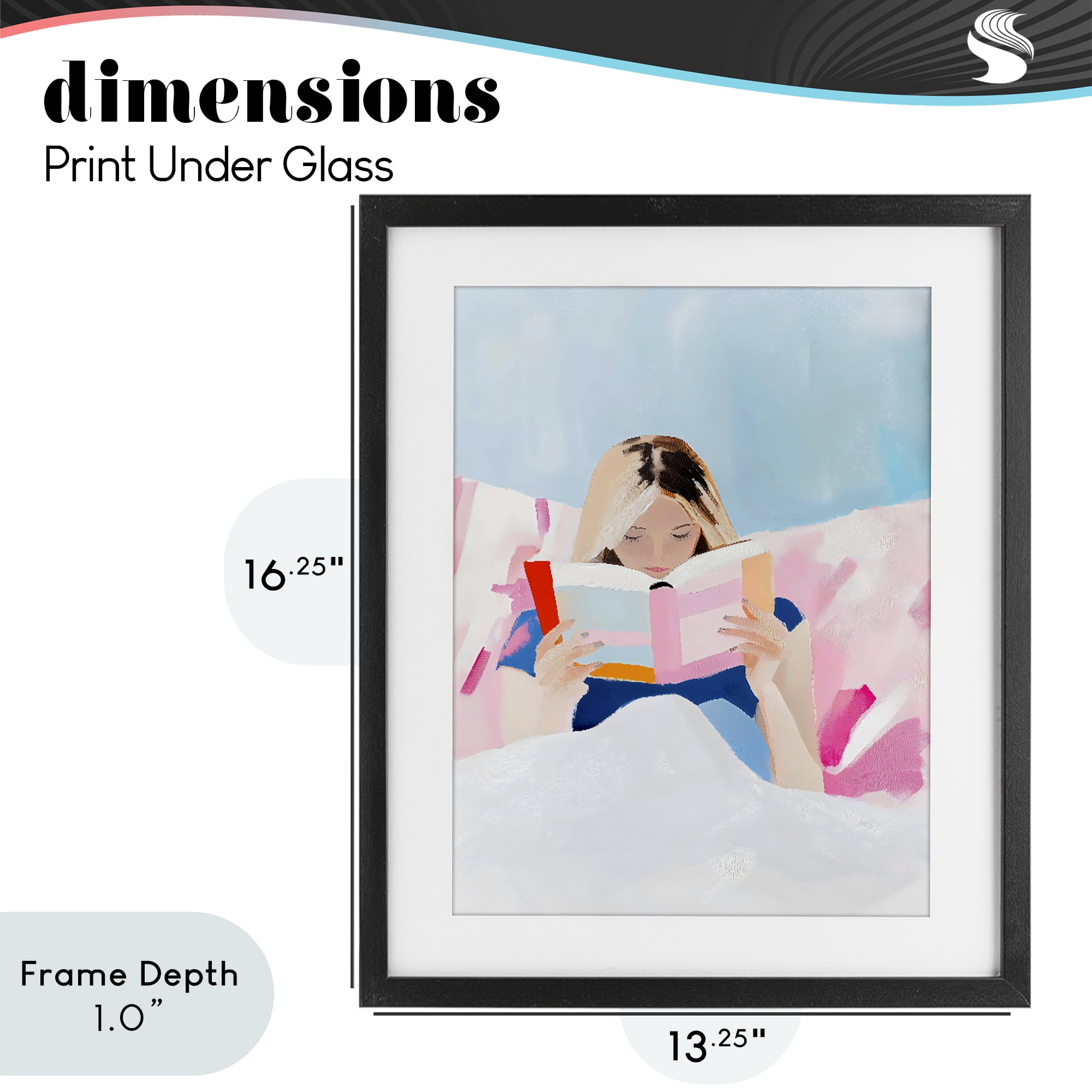 Stupell Industries Cozy Reading In Bed Black Framed Print Under Glass, design by The Prints Vibe