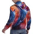 thumbnail image 6 of Honeii Vibrant Hummingbird Watercolor Art Pattern Mens Hoodies Men's Loose Sleeve Sweatshirt,Pullover Hooded Sweatshirt for Men,Essentials Hoodie-3X-Large, 6 of 7