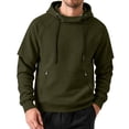 thumbnail image 6 of Men's Hooded Pullover Solid Color Long-sleeved Sweatshirt for Man Fall Winter, 6 of 7