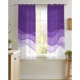 thumbnail image 4 of Purple Waves Sheer Curtains 39 Inch Length 2 Panels Set for Living Room/Bedroom, Ombre Abstract Art Gradient Modern Kitchen Curtains Grommet Semi-Sheer Curtains Drapes Window Treatments 27.5"x39"x2, 4 of 7