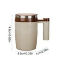 thumbnail image 2 of Kuroiy Automatic Stirring Cup | Stainless Steel Self-Mixing Mug Protein Shaker | USB Rechargeable Electric Coffee Blender | 300g | 14.8x8.5x7cm | Insulated Drink Mixer, 2 of 6