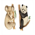 thumbnail image 3 of Panda Duvet Cover Set, Koala and Panda Sitting on Trees Wild Life Tropics Habitat Woodland Illustration, Decorative 3 Piece Bedding Set with 2 Pillow Shams, Queen Size, Beige Black, by Ambesonne, 3 of 3