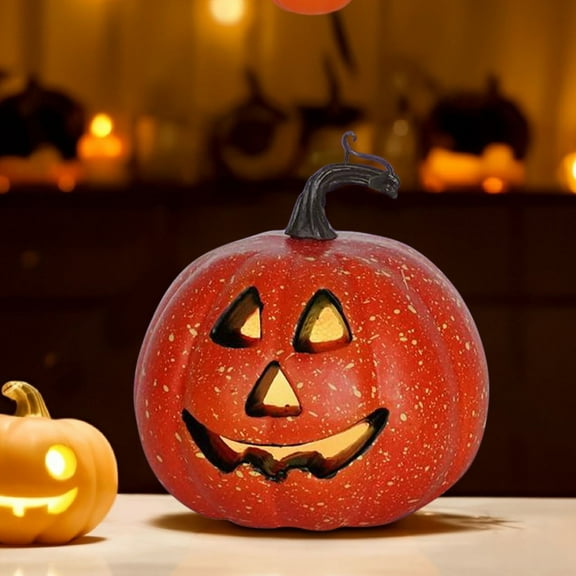 Halloween Jack-O-Lantern, Halloween Light, Battery Operated Plastic Pumpkin Light, Jack-O-Lantern Decor, Light Up Pumpkin Decor for Home Indoor Outdoor C1