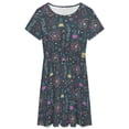 thumbnail image 3 of Midcentury Modern Science Short Sleeve Dress Women Summer Evening Dresses Ladies Sundress, 3 of 7