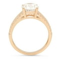 thumbnail image 2 of 3.28 ct Oval Cut Genuine Cultured Diamond VS1-VS2 I-J 18K Yellow Gold Promise Wedding Statement Engagement Designer Ring W/ Crystal side stones size 10.5, 2 of 6