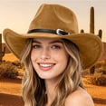 thumbnail image 2 of Felt Cattleman Cowboy Hat Wide Brim Shapeable Western Hat for Women Cowgirl Rodeo Party Halloween Country Festival, 2 of 5