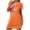 Orange, variant on Wancir Women's Soft Love Heart Print Lounge Dress, Plus Size Short Round Neck Nightdress