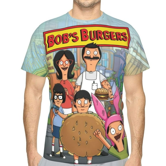 Men Women Bob's Burgers Shirts Short Sleeve Cosplay Adults Anime T-Shirts Crew Neck 3D Printed Tee Tops