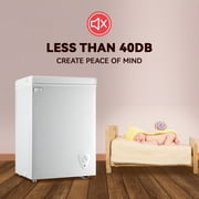 Chest Freezer Small Deep Freezers WANAI Mini Top Door Freezer Storage Basket 7 Temp Control White