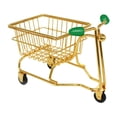thumbnail image 1 of Mini carrito de compras, juego de simulación, accesorio de fotografía multiusos, lindo juguete de supermercado oro y verde, 1 of 9