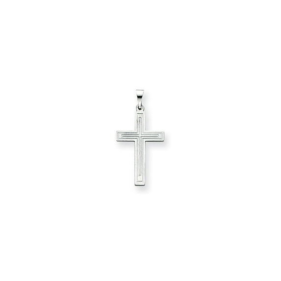14k White Gold Cross Pendant