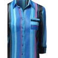 thumbnail image 3 of FashionOutfit Women's Roll Up Stripe Pattern Button Down Shirt Blouses, 3 of 3