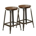 thumbnail image 4 of Steve Silver Adele 24"H Metal Counter Stool in Brown Birch Veneer (Set of 2), 4 of 5