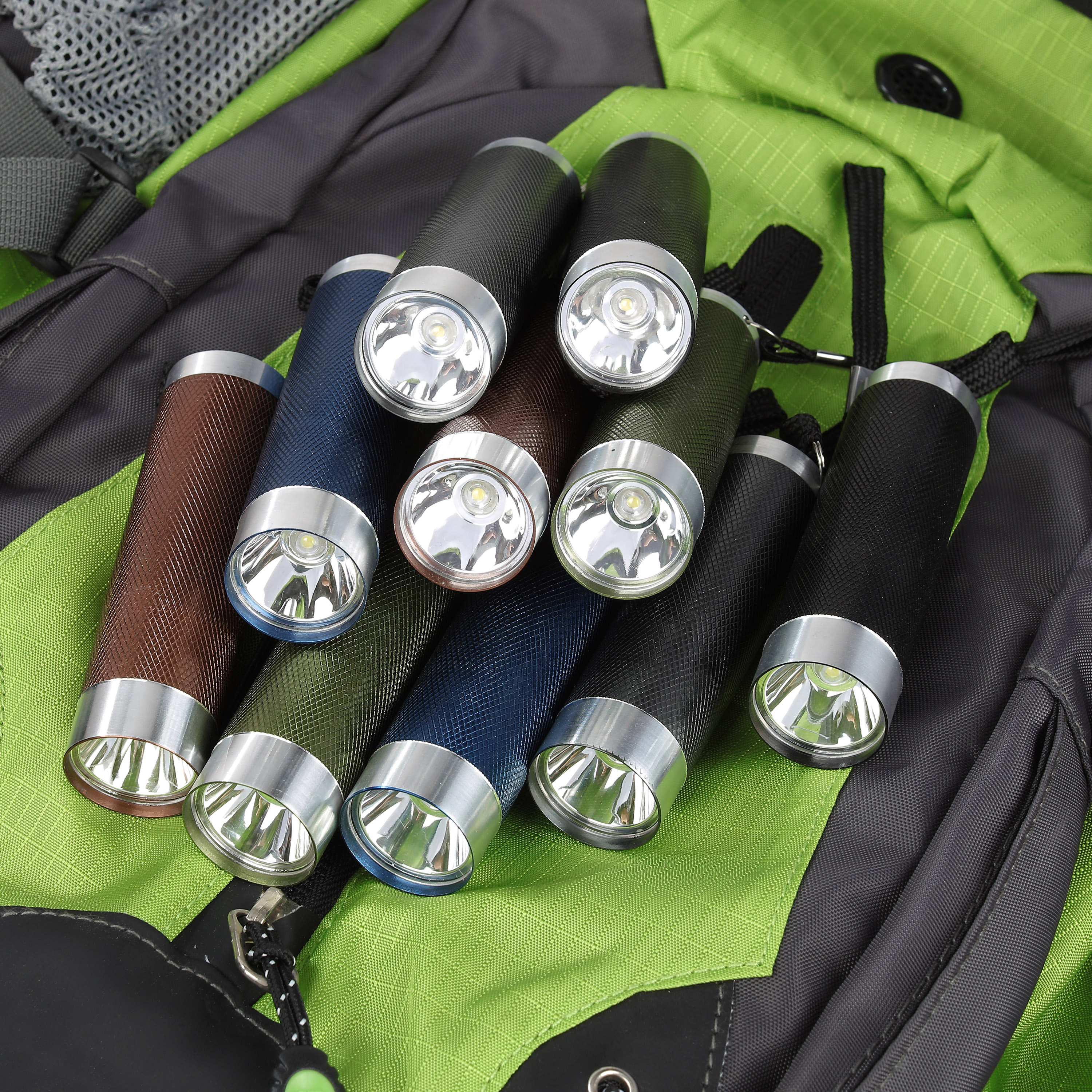 Ozark Trail 10-Pack Aluminum Mini LED Flashlight, 50 Lumen, 5 Colors