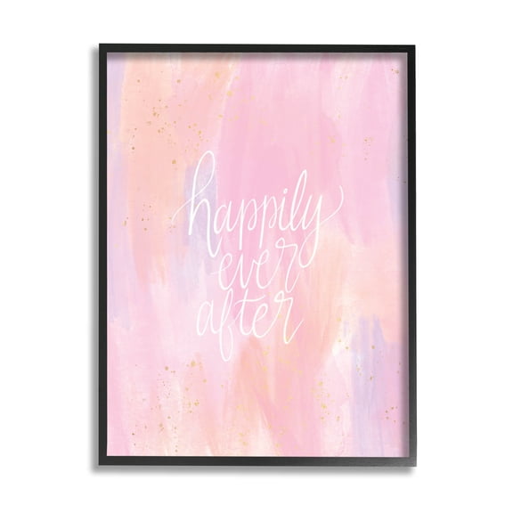Happily Ever After Pastel Romance Inspirational Graphic Art Black Framed Art Print Wall Art