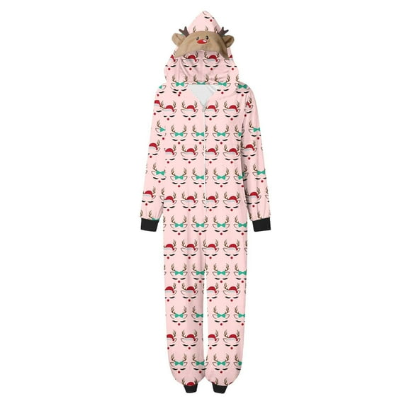 EGNMCR Christmas Pajamas for Family, Classic Plaid Xmas Sleepwear for Christmas Parent-Child Outfit Parent-child Christmas Set Printed Home Wear Hoodid Pajamas Moms Jumpsuit Women Blouse pants