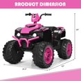 thumbnail image 2 of Infans 12V Kids 4-Wheeler ATV Quad Ride On Car w/ LED Light & Music Pink, 2 of 7