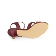 thumbnail image 5 of BLISSFUL STEP Women's Shoes Kitten Heel Open Toe Cross Straps Adjustable Ankle Strap Sandals Burgundy 6, 5 of 8