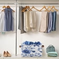 thumbnail image 5 of Blue Florals Leaves Pastel Style Square Storage Bins with Handles Collapsible Containing Box 1 Pack, 5 of 9