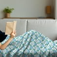 thumbnail image 3 of Rose Soft Flannel Fleece Throw Blanket, Vintage Blue Roses and Forget Me Not Flowers Botanical Hand Drawn Pattern, Cozy Plush for Indoor and Outdoor Use, 50" x 60", Sky Blue Jade Green, by Ambesonne, 3 of 5