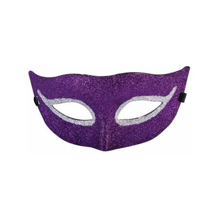 Purple Glitter Style Venetian Mardi Gras Half Mask Costume Accessory