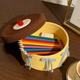 thumbnail image 6 of SLYNSHome Round Cotton Rope Storage Basket with Lid, Coffee Decorative Woven Storage Bin, Pot, Caddy, Organizer, Container for Snacks, Towels, Plants, 6 of 7