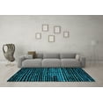 thumbnail image 3 of Ahgly Company Indoor Round Abstract Turquoise Blue Modern Area Rugs, 3' Round, 3 of 4