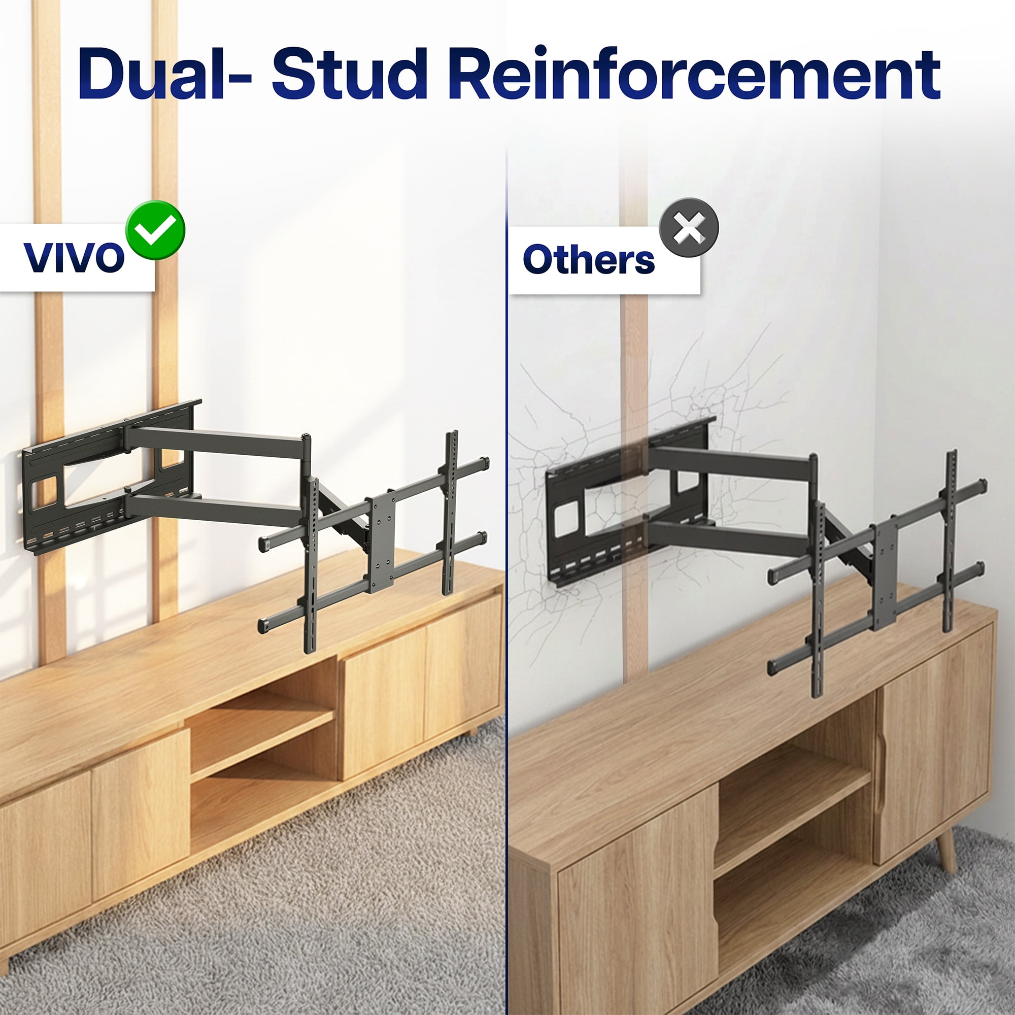 VIVO TV Wall Mount for 37"-85" Plasma Screen | Fully Articulating VESA Mount