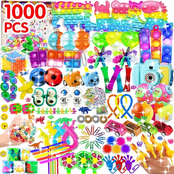 Kids Party Favors Fidget Toy Assortment, 1000-Piece Bulk Pack For Birthday Goodie Bags, Classroom Prize Box Fillers, Carnival Prizes And Easter Egg Stuffers, Assorted