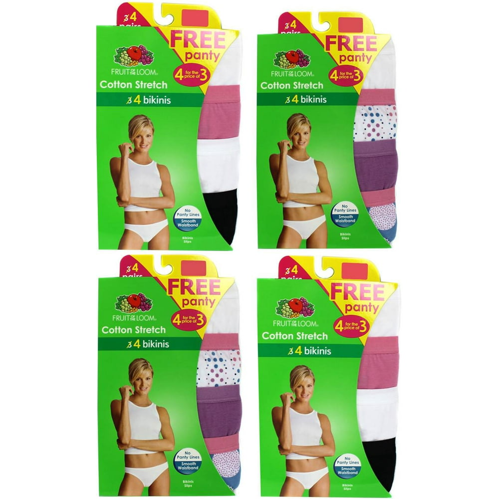 Fruit of the Loom 16 Pack Women's Bikini Panties Ladies Underwear