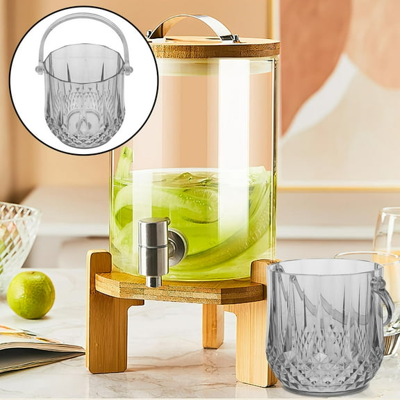 PAMINGONO Freezer Ice Container Ice Cube Bucket Grey 1Pack