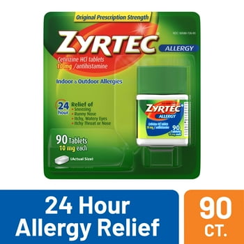 Zyrtec 24 Hour y  s with 10 mg Cetirizine HCl, 90 ct