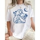 thumbnail image 2 of Chic Floral Print Girl Graphic Tee for Women - Casual Crew Neck Short Sleeve, Stretchy Polyester Blend, Machine Washable - Perfect Summer Top, 2 of 8