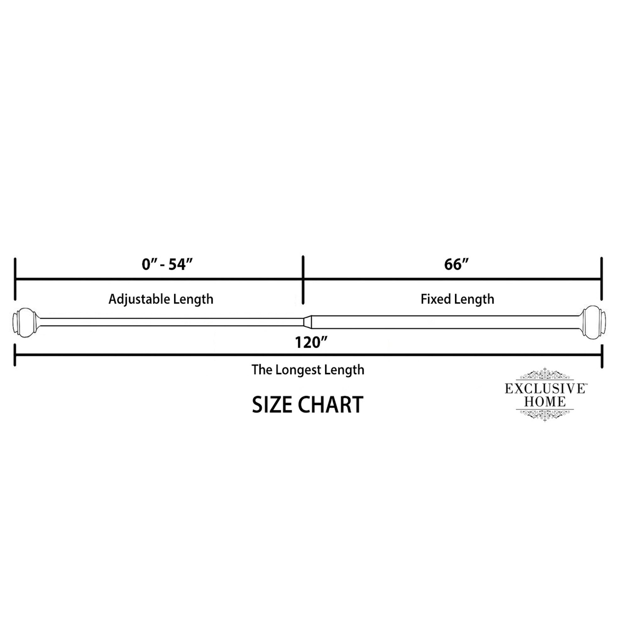 Exclusive Home Sphere 1" Curtain Rod and Coordinating Finial Set, Gold, Adjustable 66"-120"